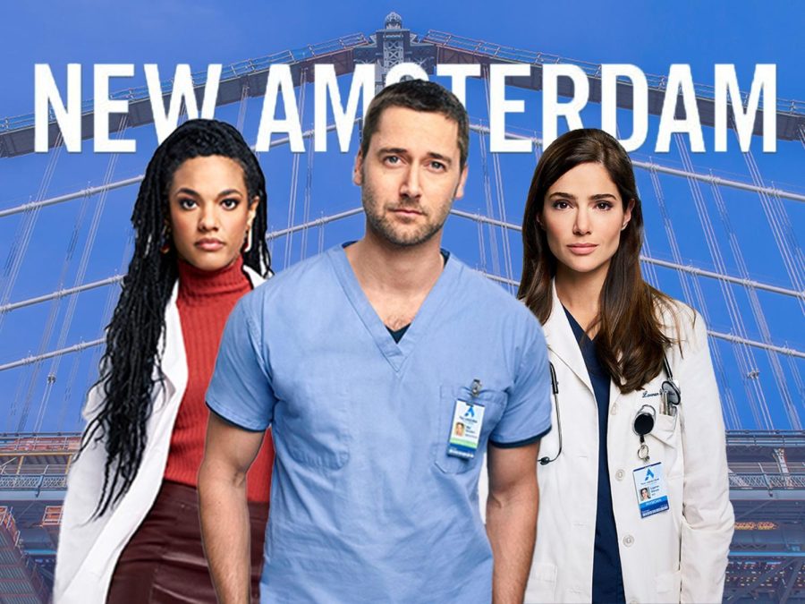 Dr Goodwin (Ryan Eggold) Middle. 
Dr sharp (Freema Agyeman) Left. 
Dr Lauren bloom (Janet Montgomery) Right.