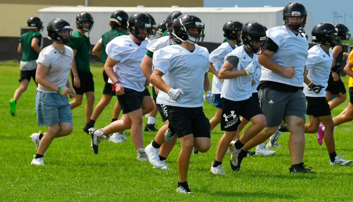 Viera High Schools football team engages in practice. 