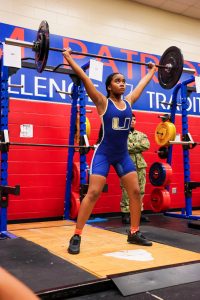 Junior Nawla Williams competes in the team's meet at Freedom High School.