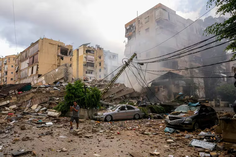 The aftermath of the airstrike in Lebanon, taken on October 1st.