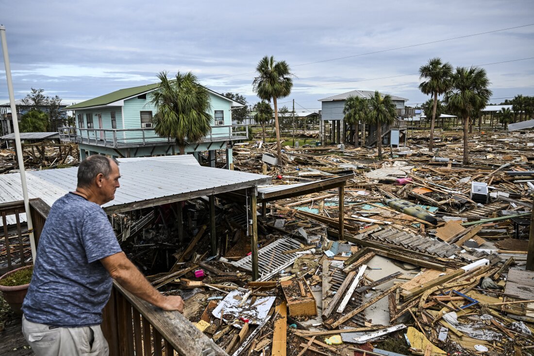 The aftermath in Horseshoe Beach, Florida following Hurricane Helene.