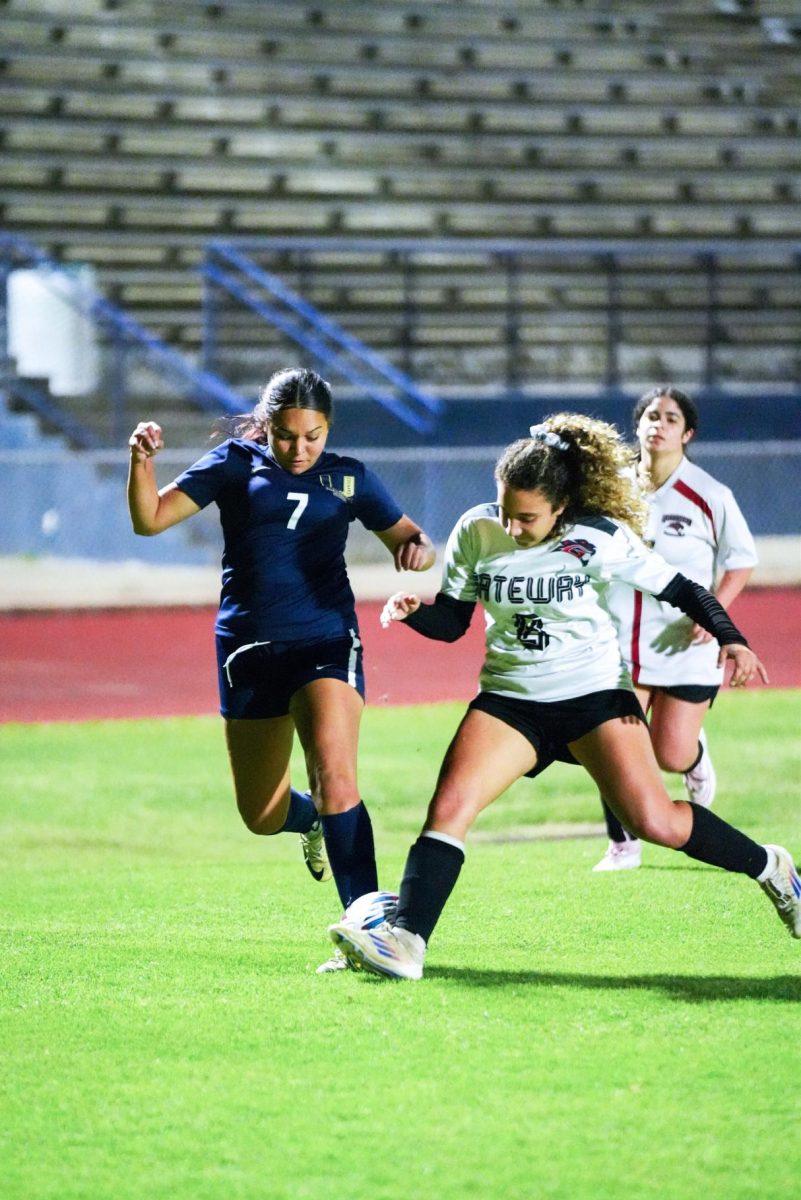 Noam Davila pictured at a game against Gateway High School.