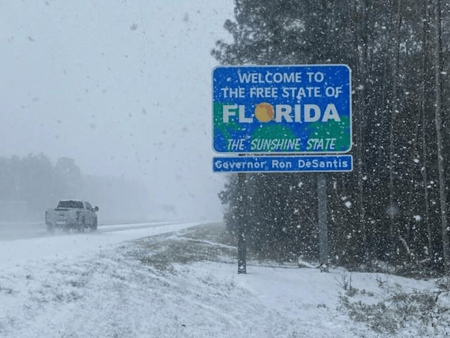 The National Weather Service reported approximately 5 inches of snow in Pensacola and 8.8 inches in Milton.