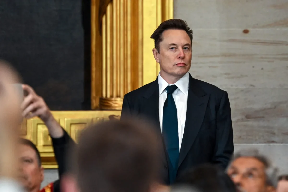 Musk photographed at President Donald Trump's inauguration. (Jan 20.)