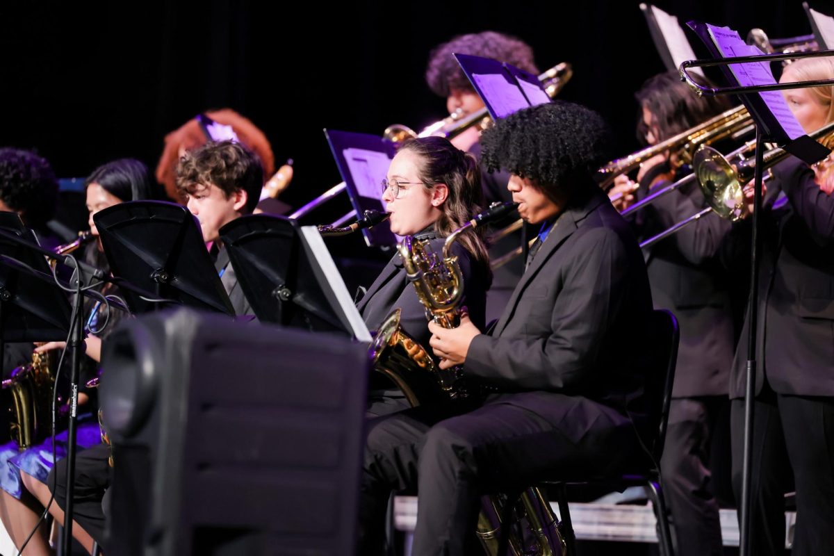 Jazz band students performing in the PAC.