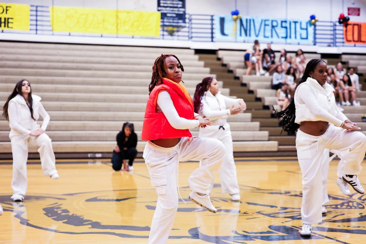 UHS Dance Team pictured in the gymnasium during their Feb. 21 performance.