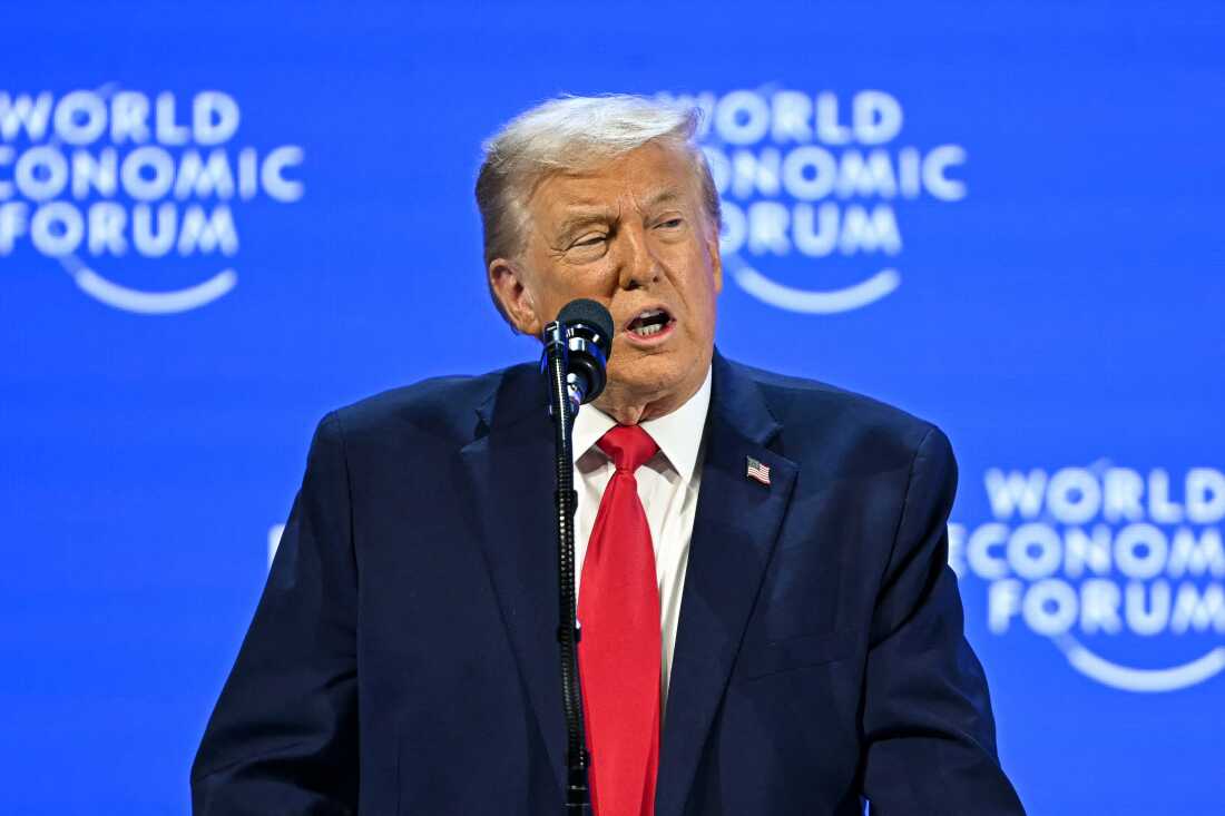 Trump at the World Economic Forum speaking about the future of Greenland.
